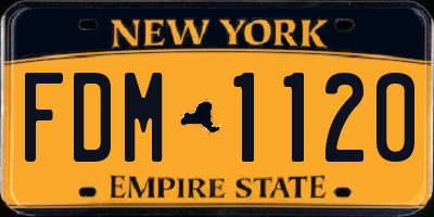 NY license plate FDM1120