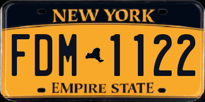NY license plate FDM1122
