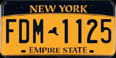 NY license plate FDM1125