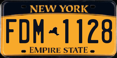 NY license plate FDM1128