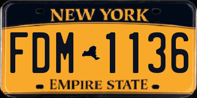 NY license plate FDM1136