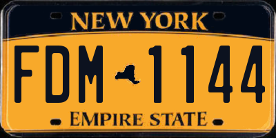 NY license plate FDM1144