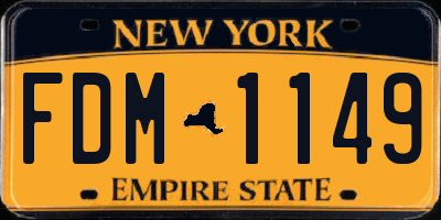 NY license plate FDM1149