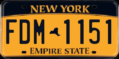 NY license plate FDM1151