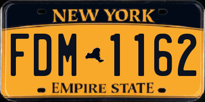 NY license plate FDM1162