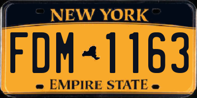 NY license plate FDM1163