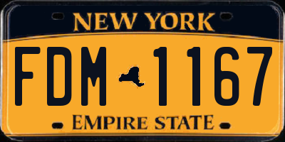NY license plate FDM1167