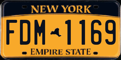 NY license plate FDM1169