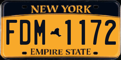 NY license plate FDM1172