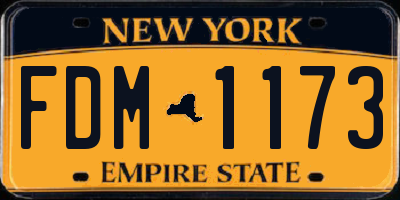 NY license plate FDM1173