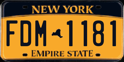 NY license plate FDM1181