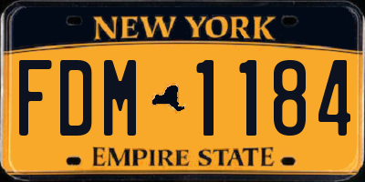 NY license plate FDM1184
