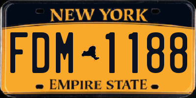 NY license plate FDM1188