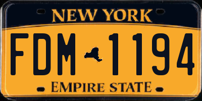 NY license plate FDM1194