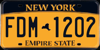 NY license plate FDM1202