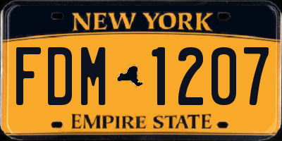 NY license plate FDM1207