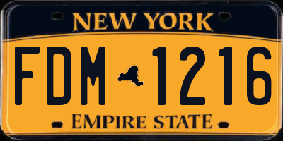 NY license plate FDM1216