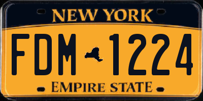 NY license plate FDM1224