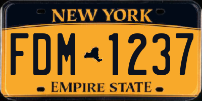 NY license plate FDM1237