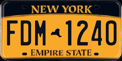 NY license plate FDM1240