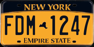 NY license plate FDM1247