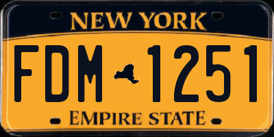 NY license plate FDM1251