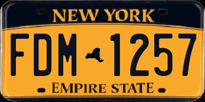 NY license plate FDM1257