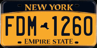 NY license plate FDM1260