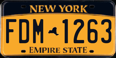 NY license plate FDM1263