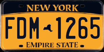 NY license plate FDM1265