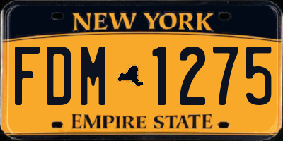 NY license plate FDM1275