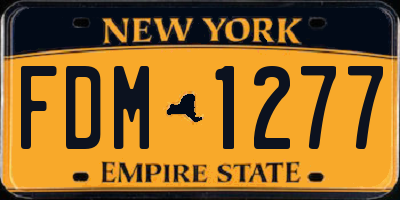 NY license plate FDM1277