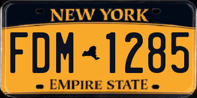 NY license plate FDM1285