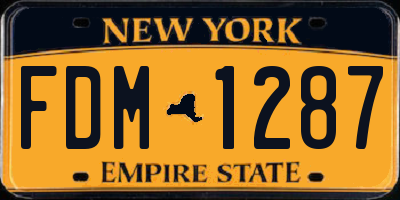 NY license plate FDM1287