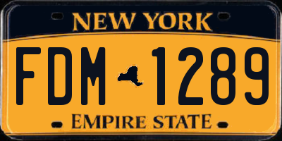 NY license plate FDM1289