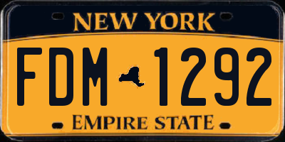 NY license plate FDM1292