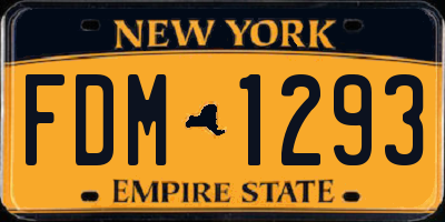 NY license plate FDM1293