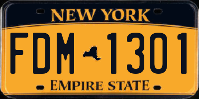 NY license plate FDM1301
