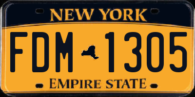 NY license plate FDM1305