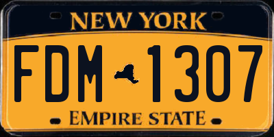 NY license plate FDM1307