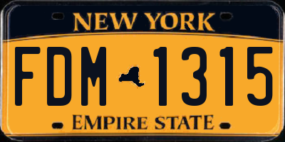 NY license plate FDM1315