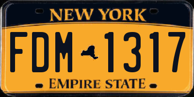 NY license plate FDM1317