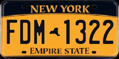 NY license plate FDM1322