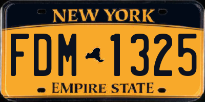 NY license plate FDM1325