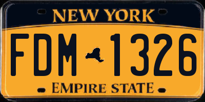 NY license plate FDM1326