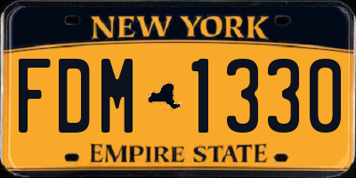 NY license plate FDM1330