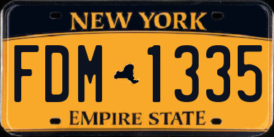 NY license plate FDM1335