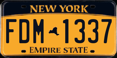 NY license plate FDM1337