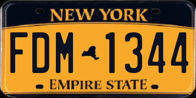 NY license plate FDM1344