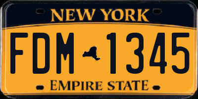 NY license plate FDM1345